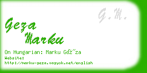 geza marku business card